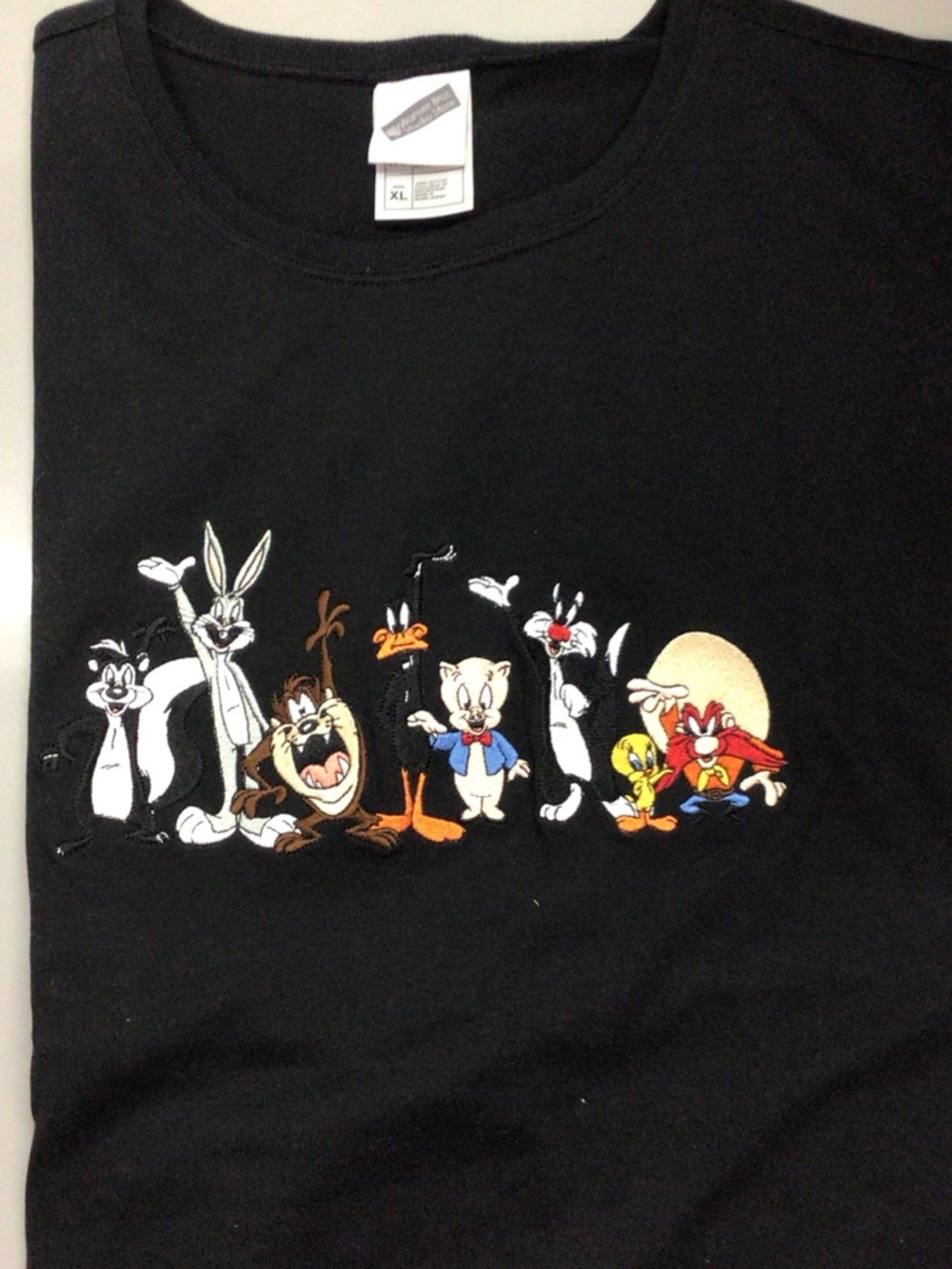 Warner Bros. Black Women’s Looney Tunes Embroidered Character Tee - Picture 4 of 9